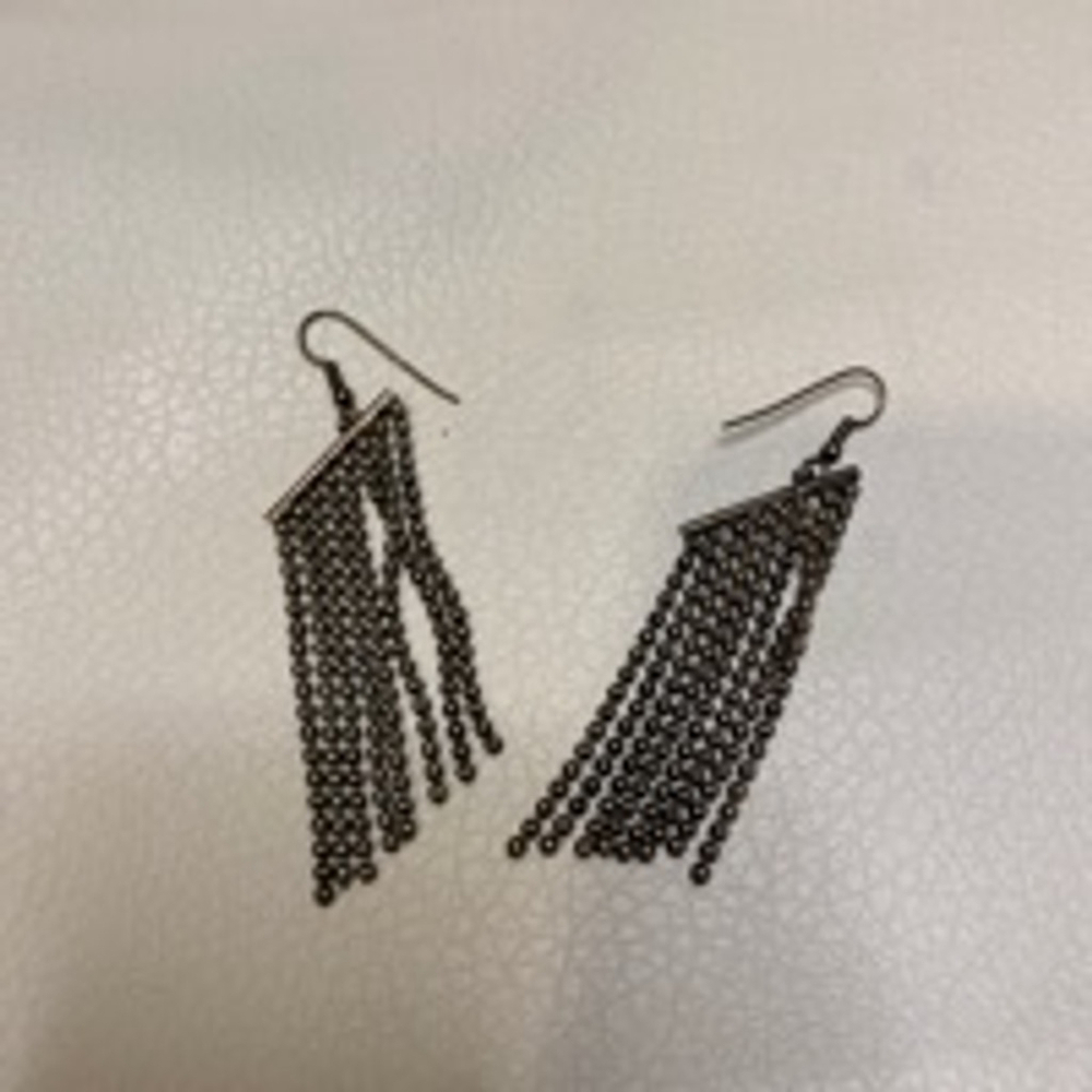 Vintage Silver Chain Tone Dangle Women's Earrings